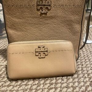 Tory Burch Brown and Tan Leather Bag and Wallet